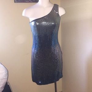 Blue glitter party dress